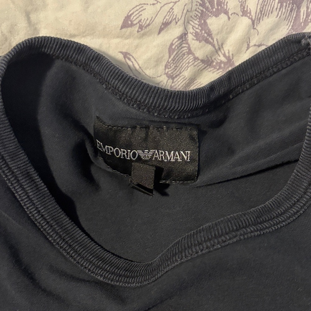 Emporio Armani Men's Dark Gray Tee - Picture 3 of 3